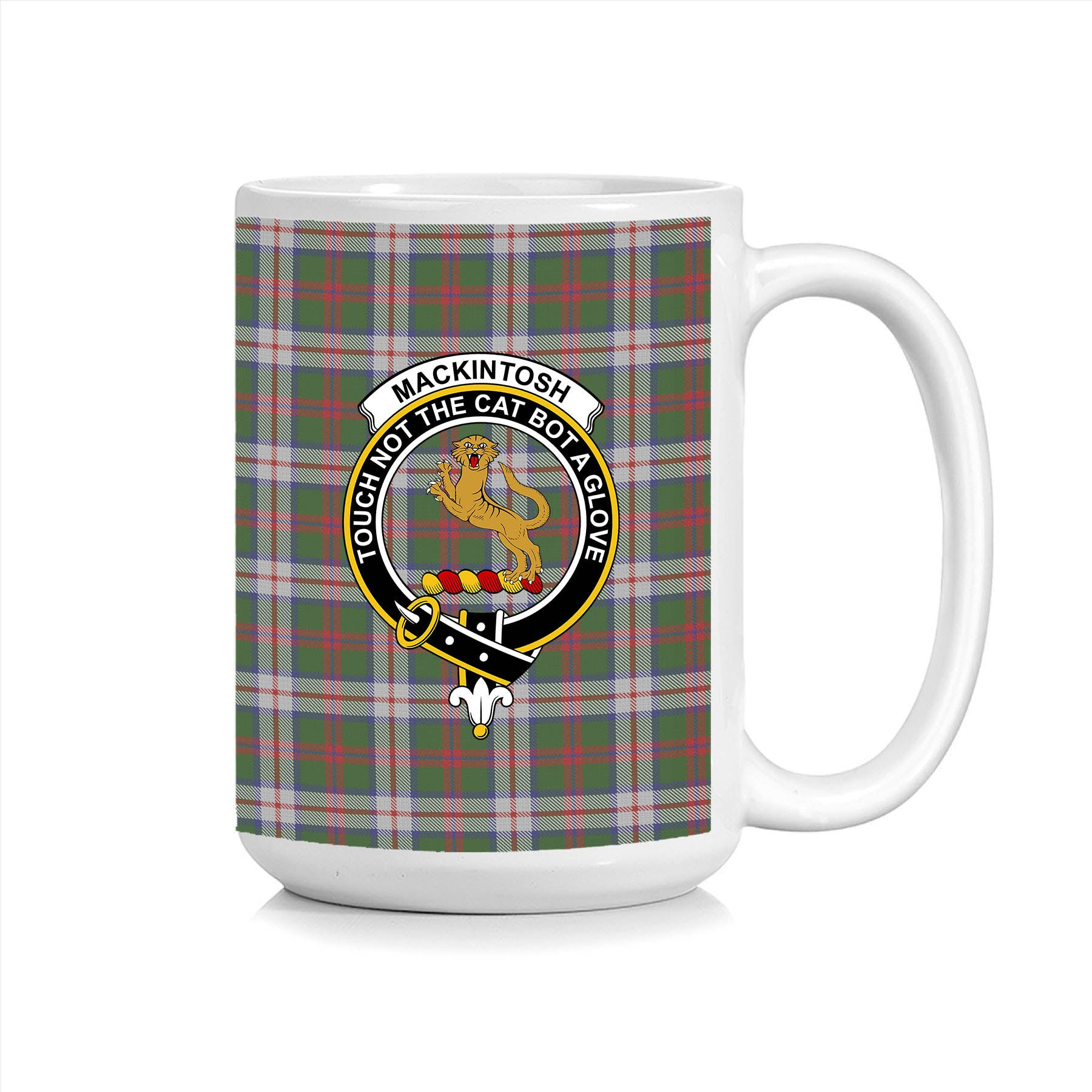 ScosTee Shop Scottish MacKintosh Dress Scott Adie Crest Tartan Ceramic Mug