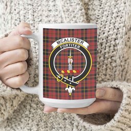 ScosTee Shop Scottish McAlister of Skye Modern Crest Tartan Ceramic Mug