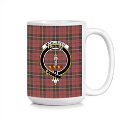 ScosTee Shop Scottish McAlister of Skye Modern Crest Tartan Ceramic Mug