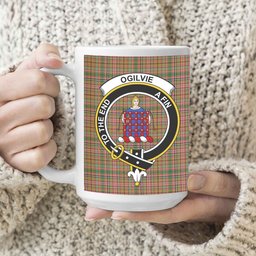 ScosTee Shop Scottish Ogilvie (Ogilvy) of Strathallan Ancient Crest Tartan Ceramic Mug