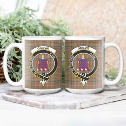 ScosTee Shop Scottish Ogilvie (Ogilvy) of Strathallan Ancient Crest Tartan Ceramic Mug