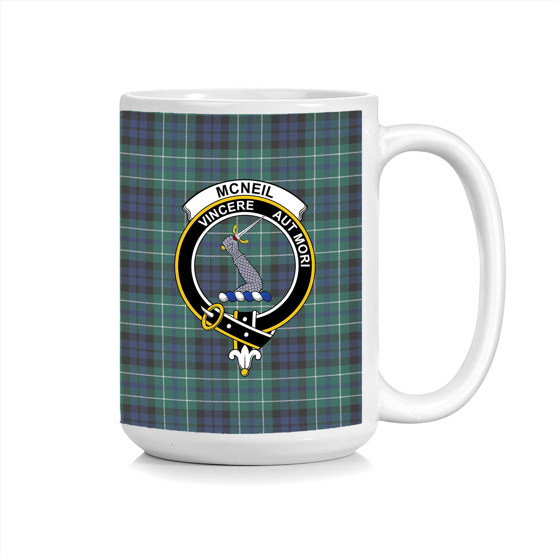 ScosTee Shop Scottish McNeil of Colonsay Modern Crest Tartan Ceramic Mug