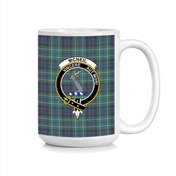 ScosTee Shop Scottish McNeil of Colonsay Modern Crest Tartan Ceramic Mug