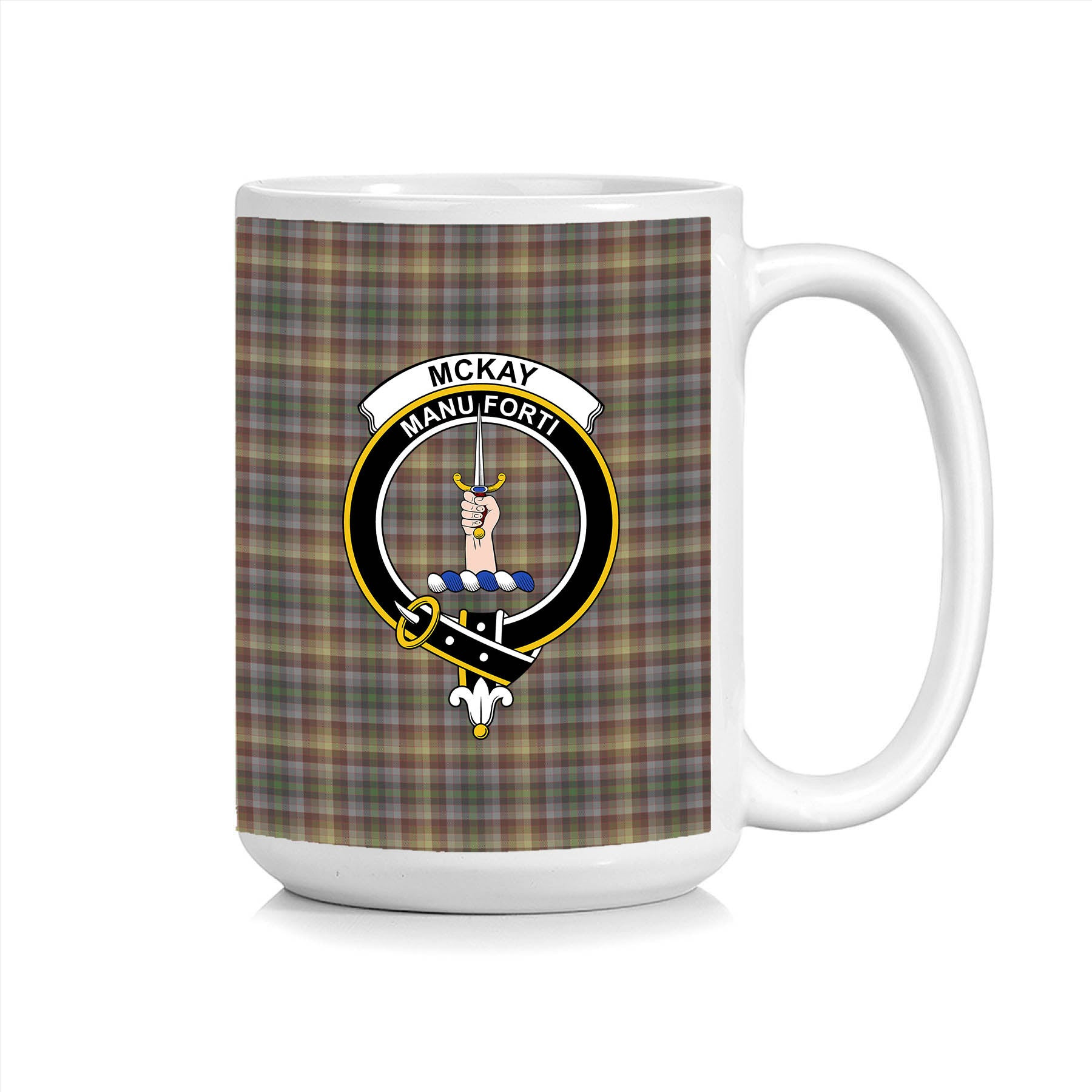 ScosTee Shop Scottish McKay of Strathnaver Crest Tartan Ceramic Mug