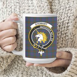 ScosTee Shop Scottish Stewart of Appin 2 Crest Tartan Ceramic Mug