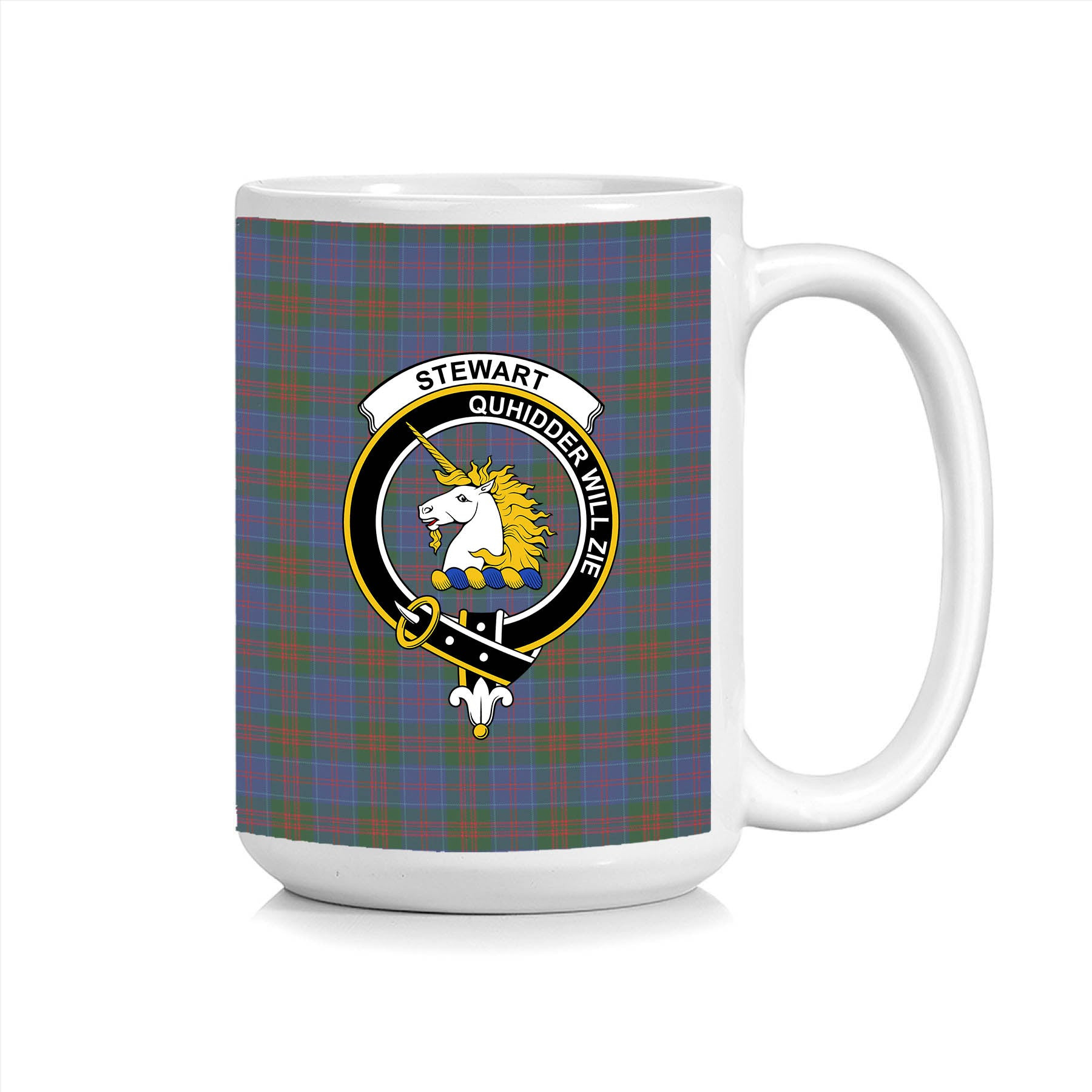 ScosTee Shop Scottish Stewart of Appin 2 Crest Tartan Ceramic Mug