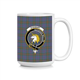 ScosTee Shop Scottish Stewart of Appin 2 Crest Tartan Ceramic Mug