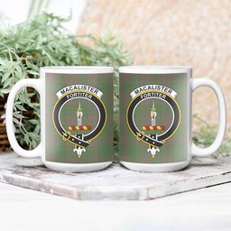 ScosTee Shop Scottish MacAlister of Glenbarr Hunting Ancient Crest Tartan Ceramic Mug