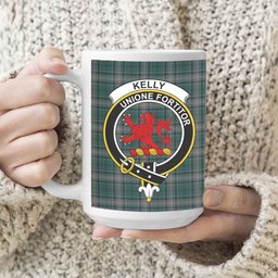 ScosTee Shop Scottish Kelly of Sleat Hunting Crest Tartan Ceramic Mug