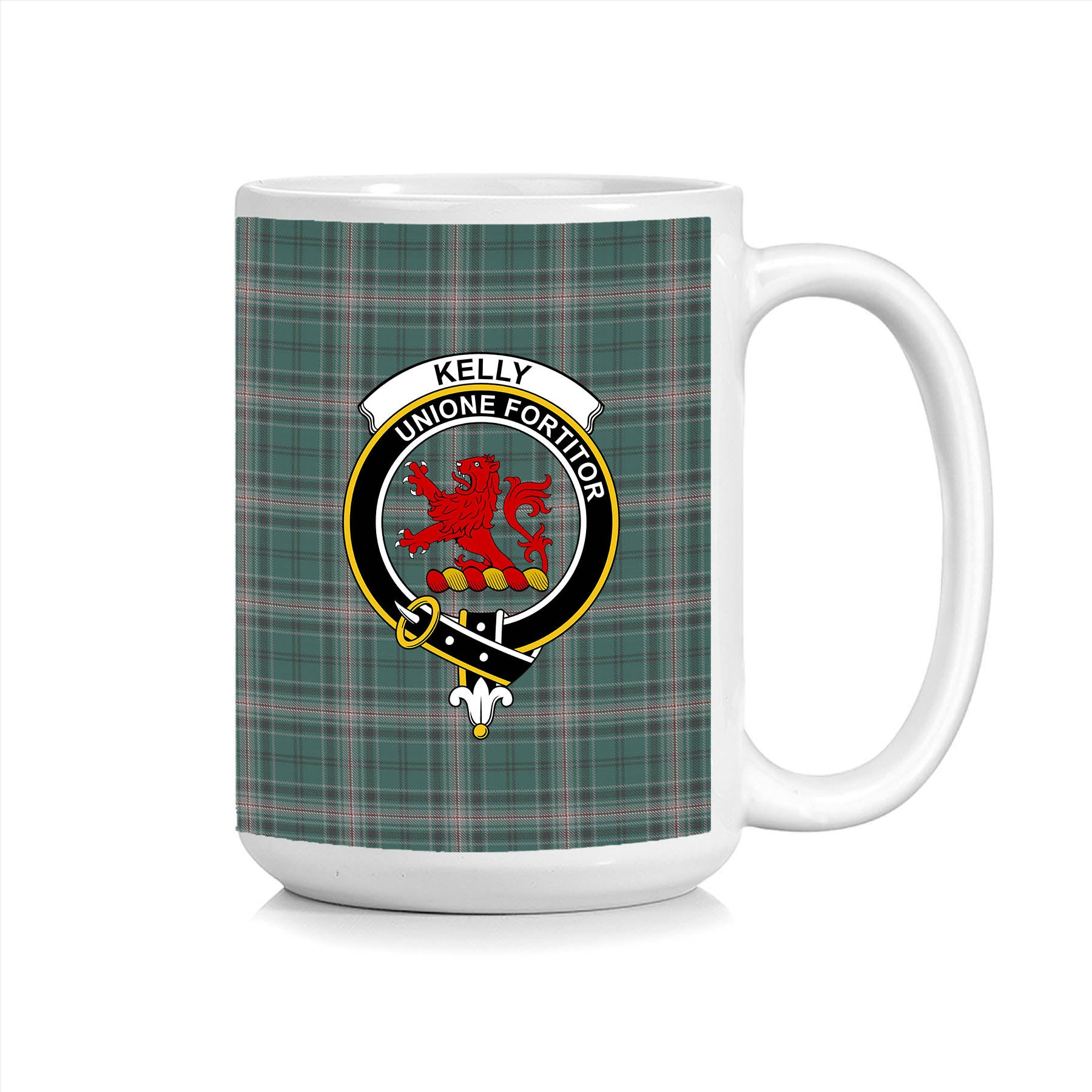 ScosTee Shop Scottish Kelly of Sleat Hunting Crest Tartan Ceramic Mug