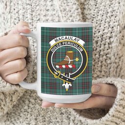 ScosTee Shop Scottish MacAulay of Lewis Modern Crest Tartan Ceramic Mug