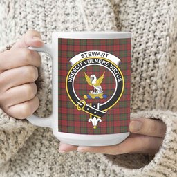 ScosTee Shop Scottish Stewart of Ardshiel Crest Tartan Ceramic Mug