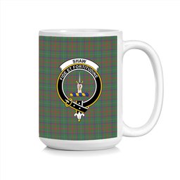 ScosTee Shop Scottish Shaw of Tordarroch Green Hunting Crest Tartan Ceramic Mug