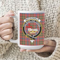 ScosTee Shop Scottish MacDonald of Glenaladale Ancient Crest Tartan Ceramic Mug