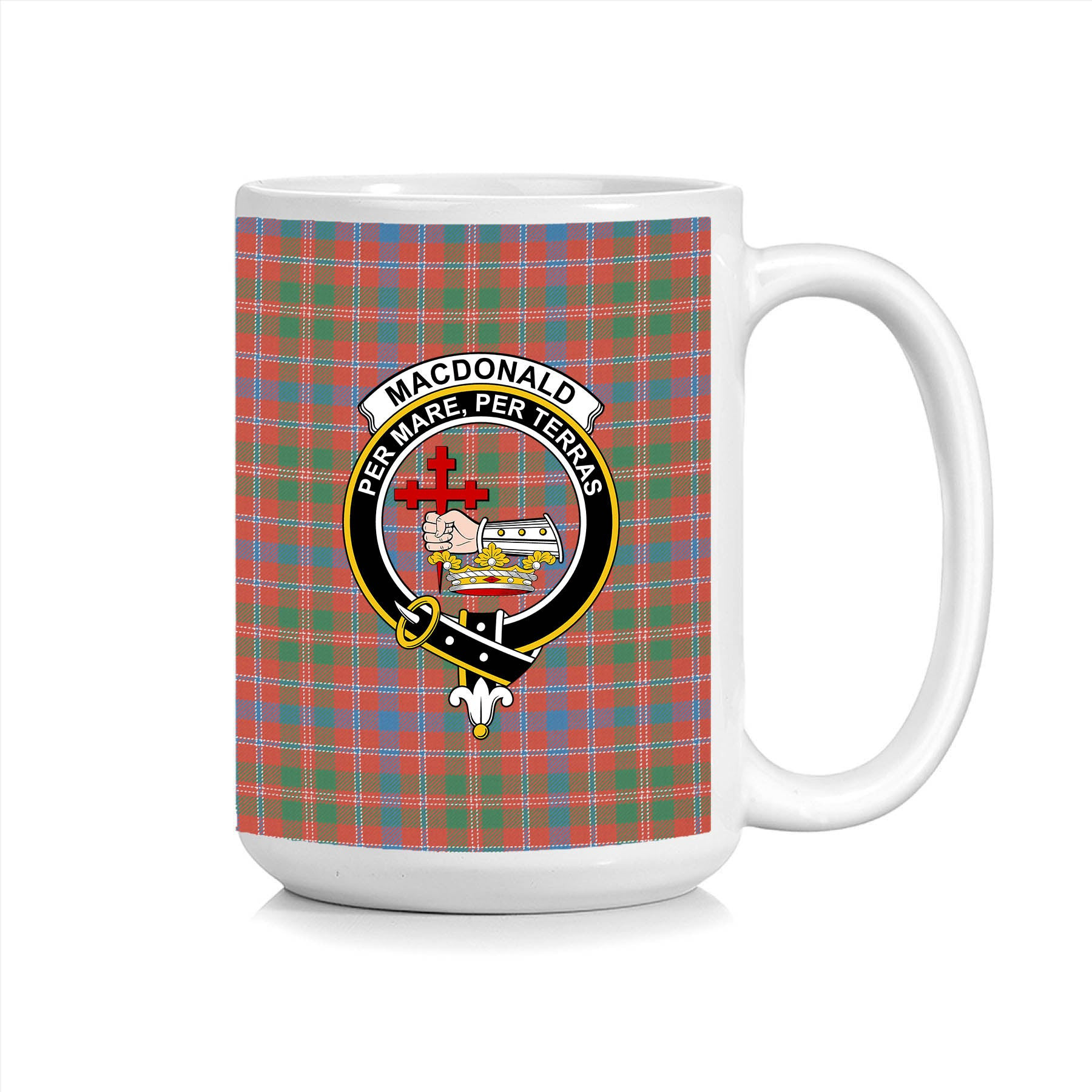ScosTee Shop Scottish MacDonald of Glenaladale Ancient Crest Tartan Ceramic Mug