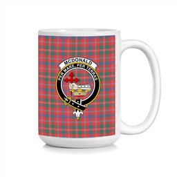 ScosTee Shop Scottish McDonald of Glenaladale Modern Crest Tartan Ceramic Mug