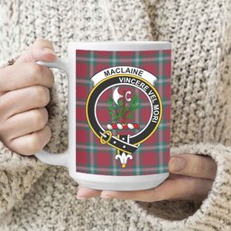 ScosTee Shop Scottish MacLaine of Loch Buie Modern Crest Tartan Ceramic Mug