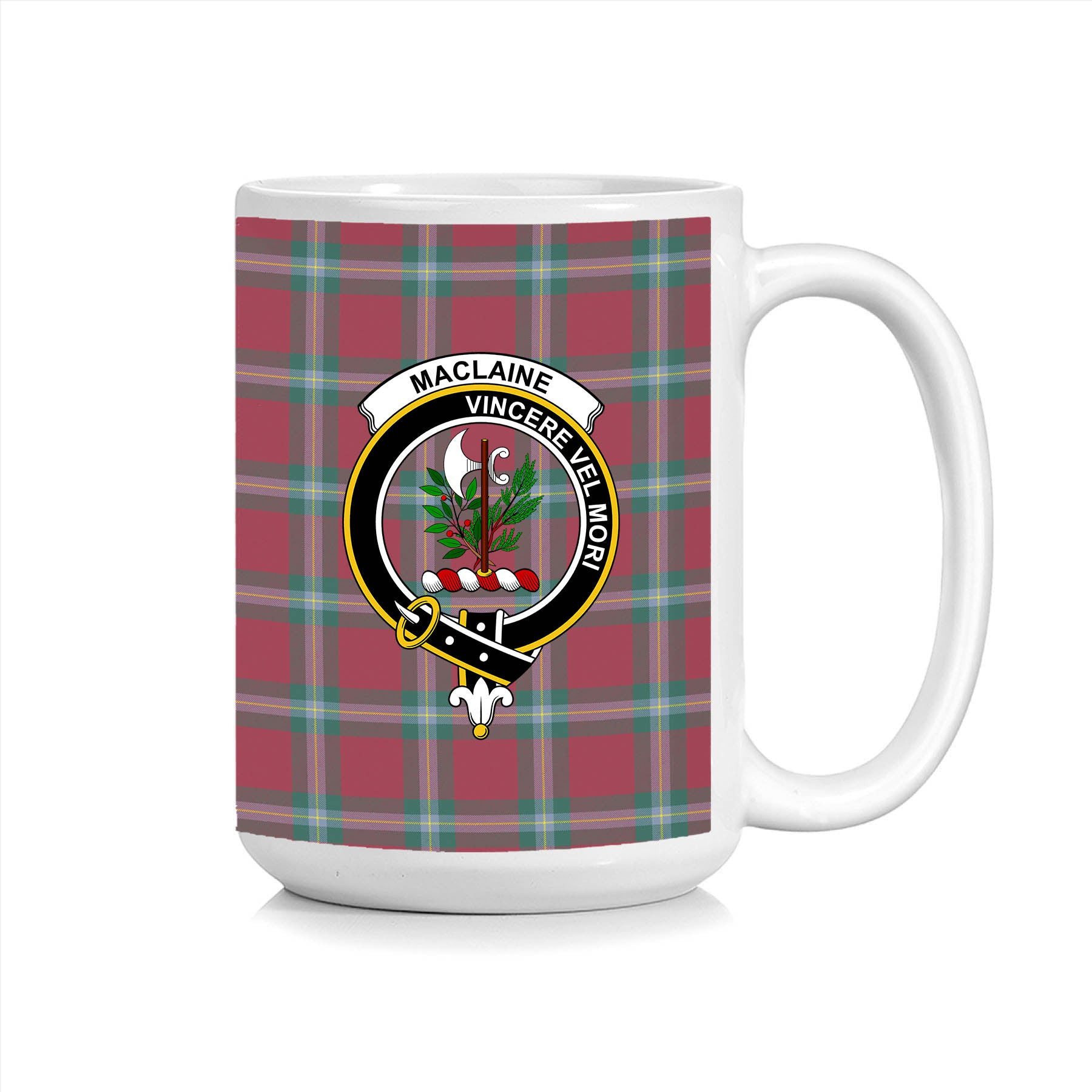 ScosTee Shop Scottish MacLaine of Loch Buie Modern Crest Tartan Ceramic Mug