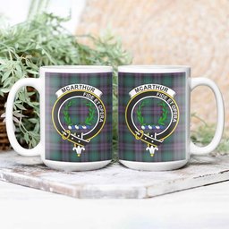 ScosTee Shop Scottish McArthur of Milton Modern Crest Tartan Ceramic Mug