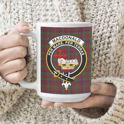 ScosTee Shop Scottish MacDonald of Glengarry Full Dress Crest Tartan Ceramic Mug