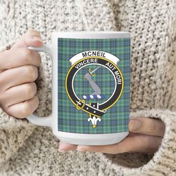 ScosTee Shop Scottish McNeil of Colonsay Ancient Crest Tartan Ceramic Mug