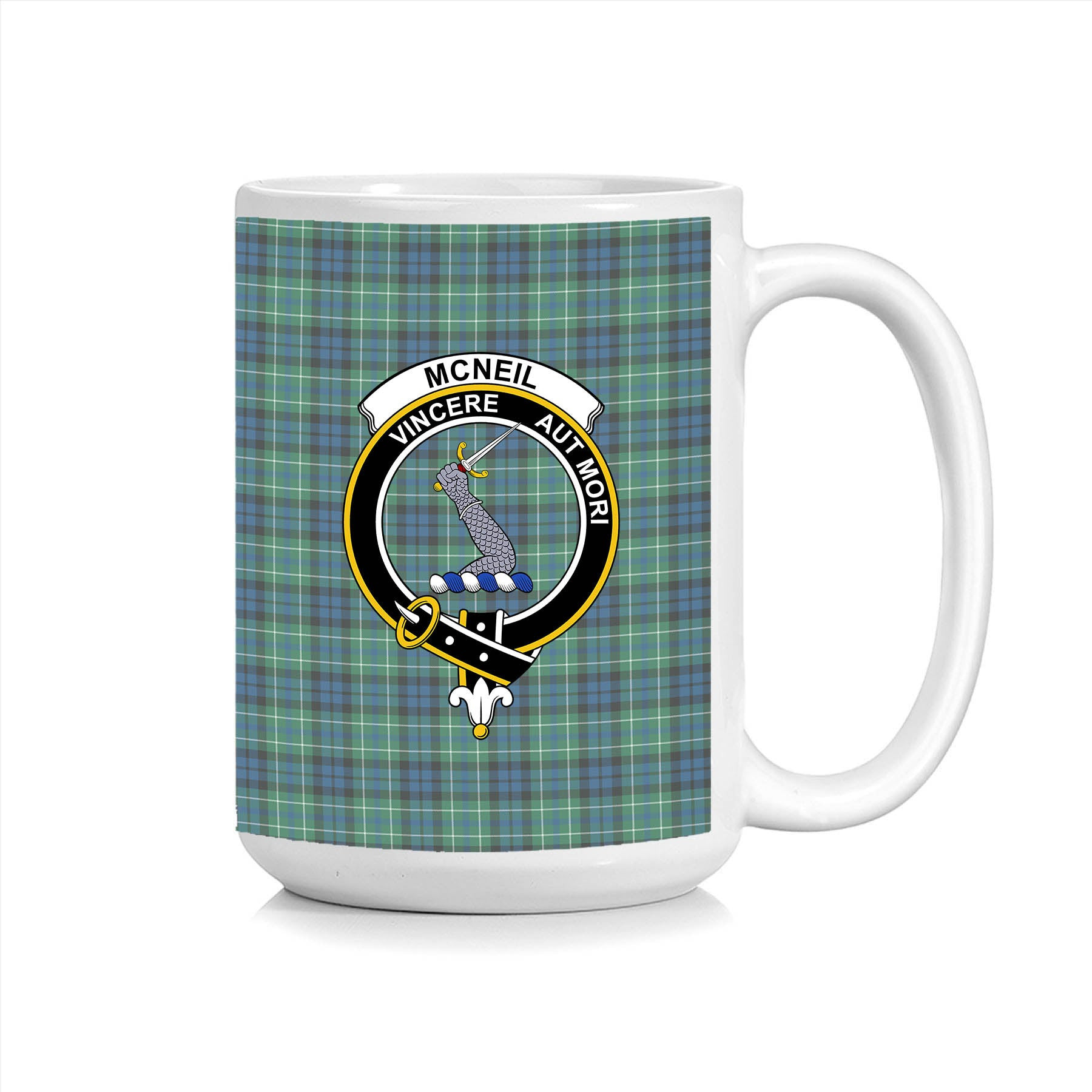 ScosTee Shop Scottish McNeil of Colonsay Ancient Crest Tartan Ceramic Mug