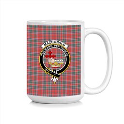 ScosTee Shop Scottish MacDonald of Lochmaddy Modern Crest Tartan Ceramic Mug