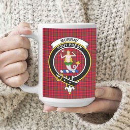 ScosTee Shop Scottish Murray of Tulloch Modern Crest Tartan Ceramic Mug