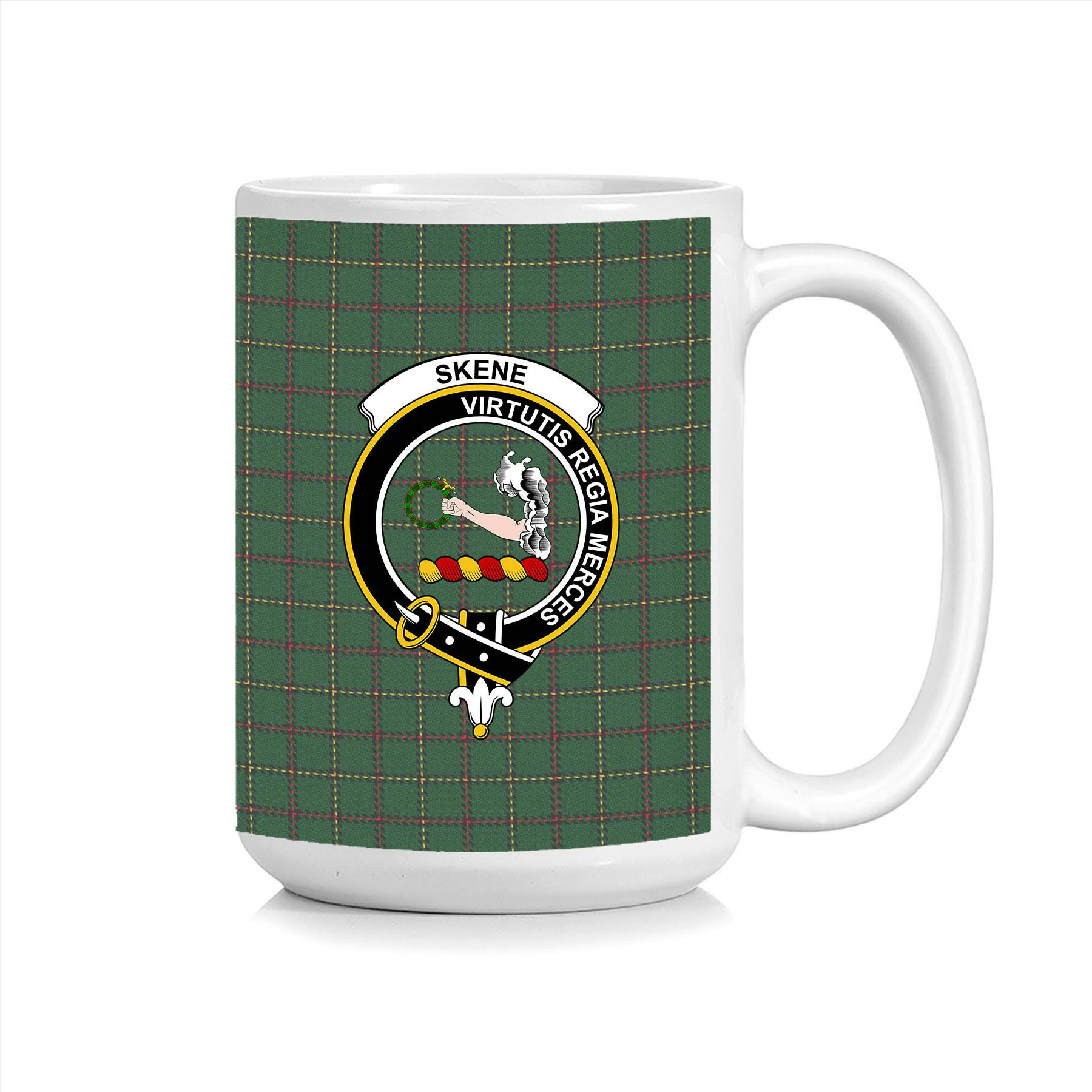 ScosTee Shop Scottish Skene or Tribe of Mar Crest Tartan Ceramic Mug