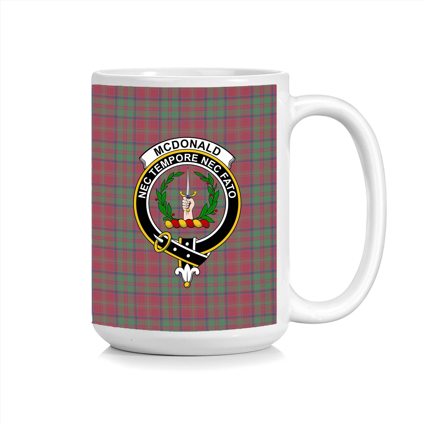 ScosTee Shop Scottish McDonald of Glencoe Modern Crest Tartan Ceramic Mug