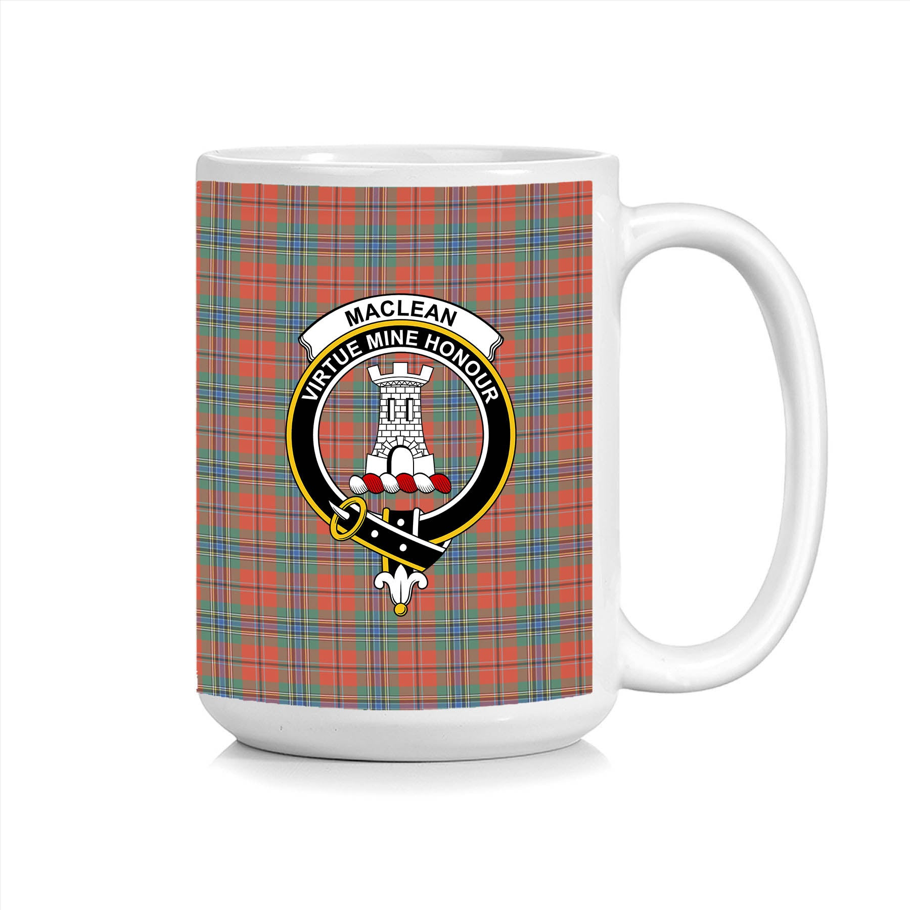 ScosTee Shop Scottish MacLean of Duart Ancient Crest Tartan Ceramic Mug