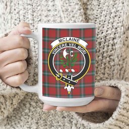 ScosTee Shop Scottish McLaine of Loch Buie Crest Tartan Ceramic Mug
