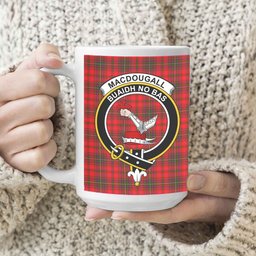 ScosTee Shop Scottish MacDougall Modern Crest Tartan Ceramic Mug