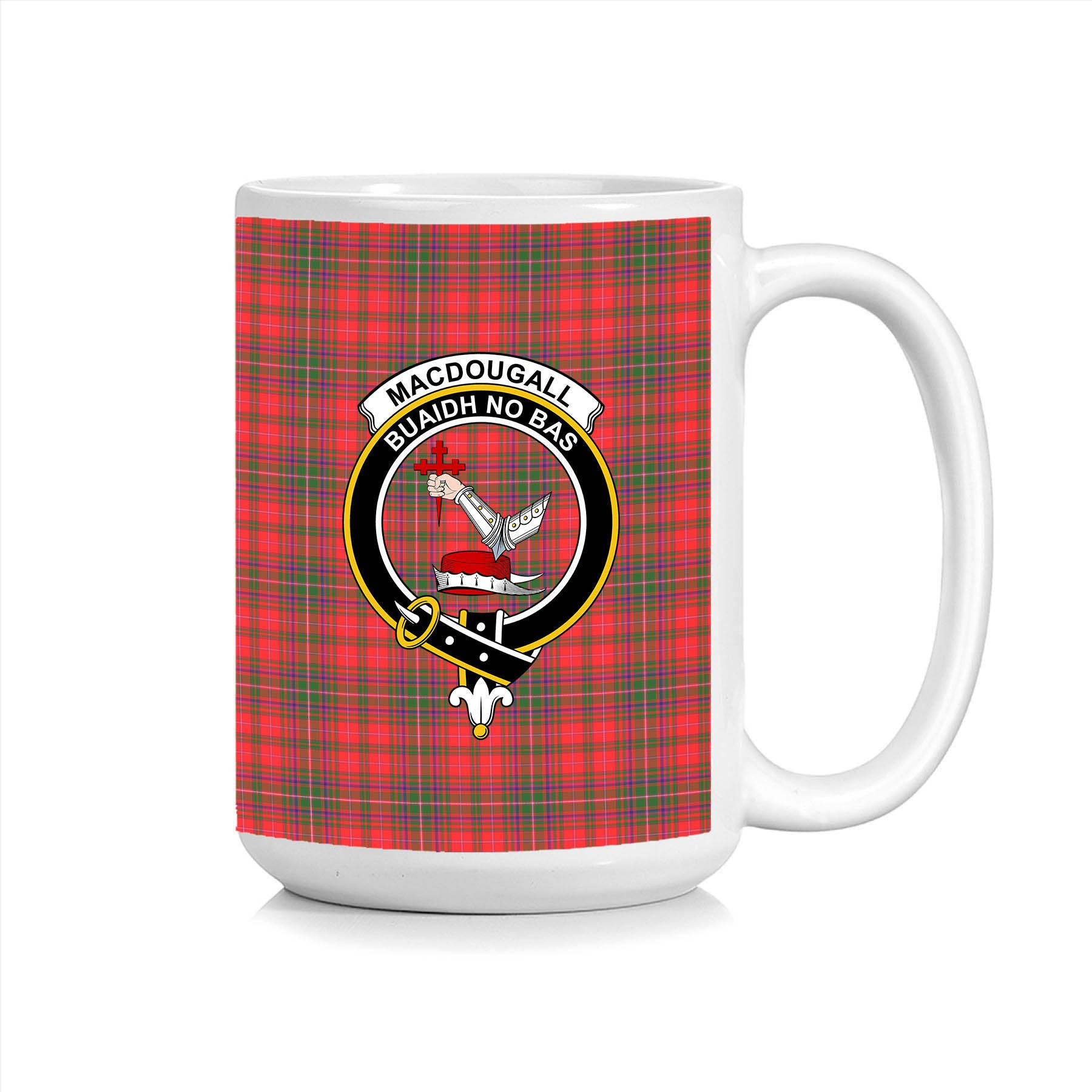 ScosTee Shop Scottish MacDougall Modern Crest Tartan Ceramic Mug