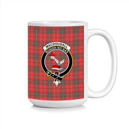ScosTee Shop Scottish MacDougall Modern Crest Tartan Ceramic Mug