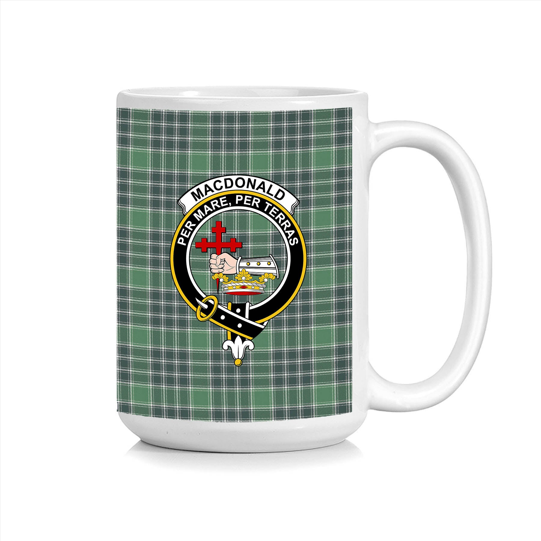 ScosTee Shop Scottish MacDonald Lord of the Isles Hunting Modern Crest Tartan Ceramic Mug