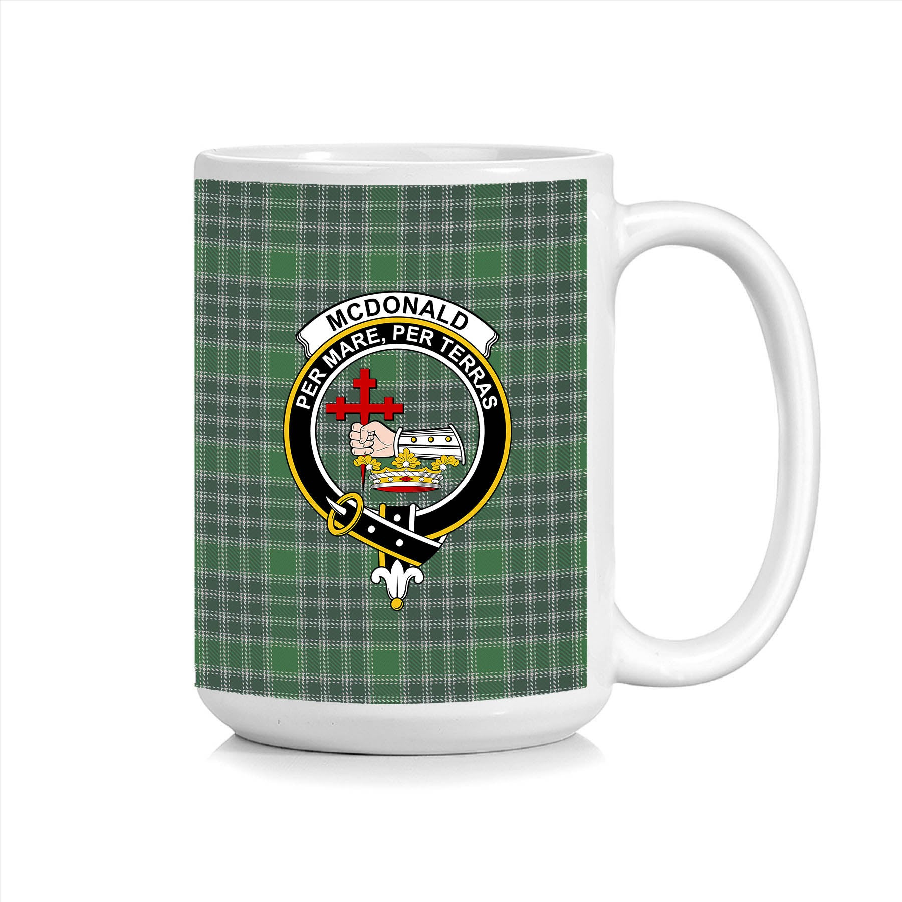 ScosTee Shop Scottish McDonald Lord of the Isles Hunting Crest Tartan Ceramic Mug