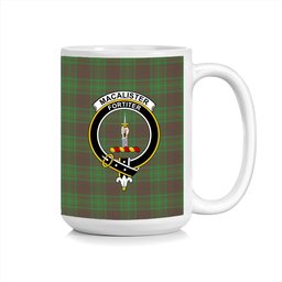 ScosTee Shop Scottish MacAlister of Glenbarr Hunting Crest Tartan Ceramic Mug