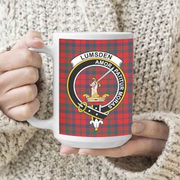 ScosTee Shop Scottish Lumsden of Kintore Modern Crest Tartan Ceramic Mug