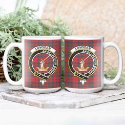 ScosTee Shop Scottish Lumsden of Kintore Modern Crest Tartan Ceramic Mug