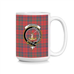 ScosTee Shop Scottish Lumsden of Kintore Modern Crest Tartan Ceramic Mug
