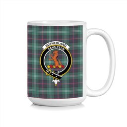 ScosTee Shop Scottish Sutherland Old Modern Crest Tartan Ceramic Mug