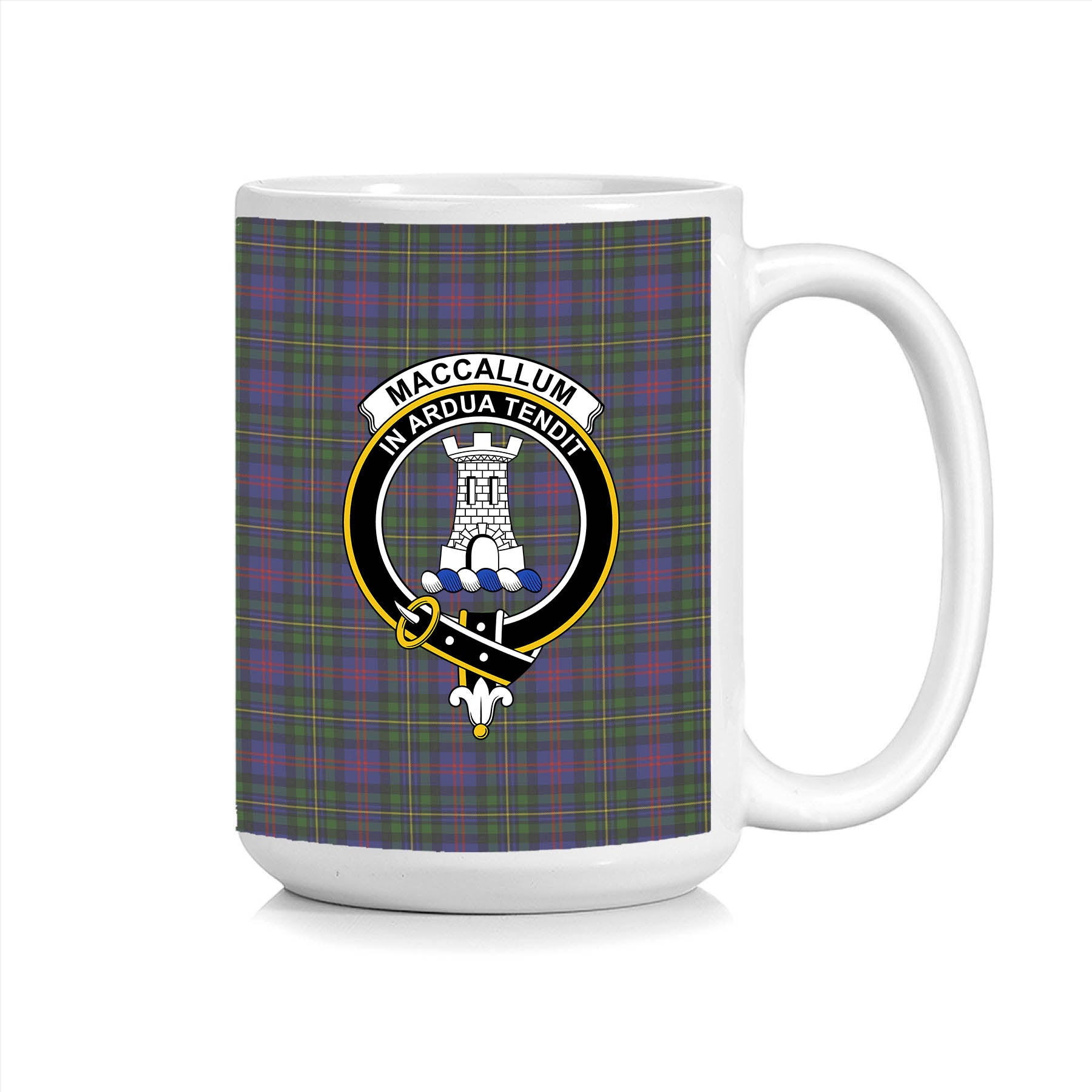 ScosTee Shop Scottish MacCallum of Berwick Crest Tartan Ceramic Mug