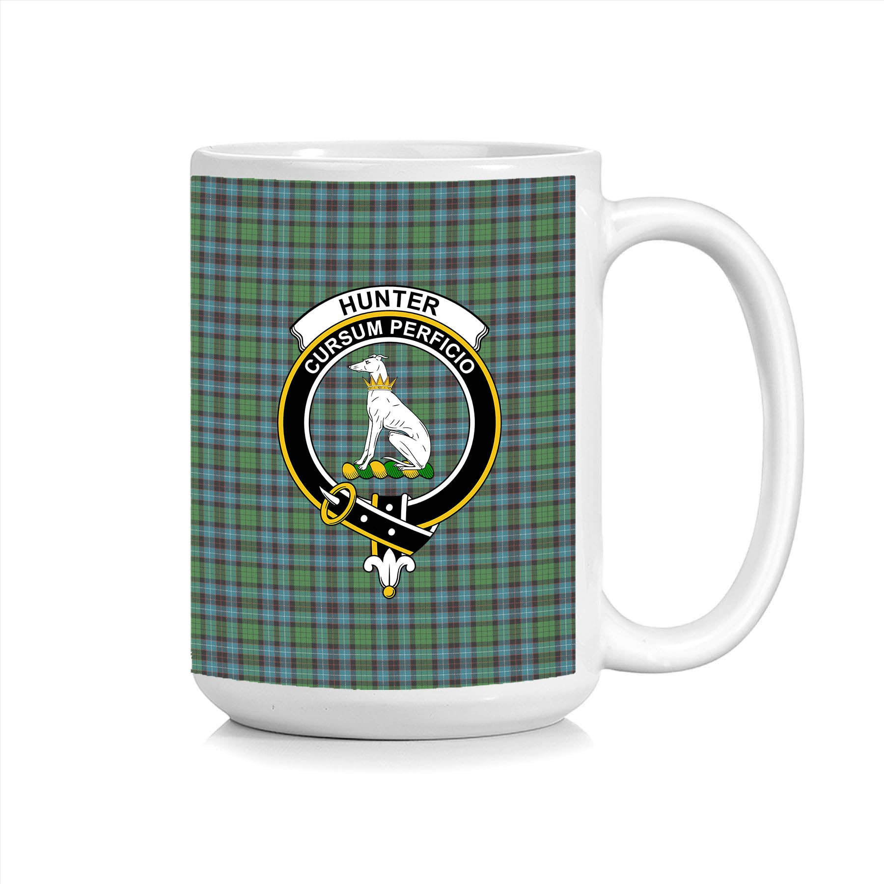 ScosTee Shop Scottish Hunter of Peebleshire Ancient Crest Tartan Ceramic Mug