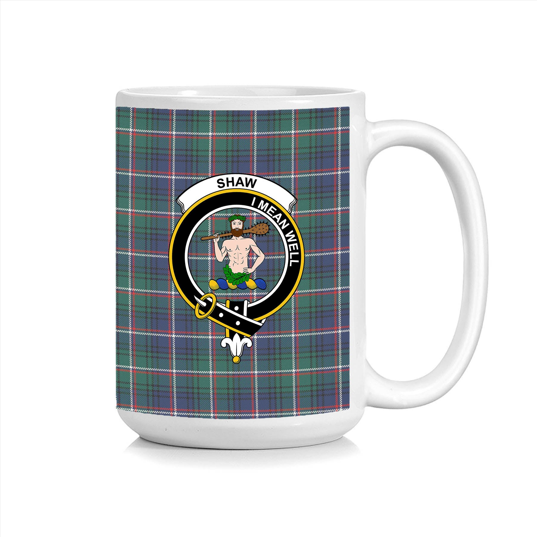 ScosTee Shop Scottish Shaw of Carolina Modern Crest Tartan Ceramic Mug