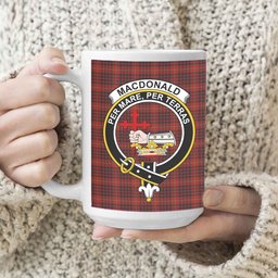 ScosTee Shop Scottish MacDonald of Ardnamurchan Crest Tartan Ceramic Mug