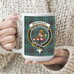 ScosTee Shop Scottish MacAuley of Lewis Modern Crest Tartan Ceramic Mug