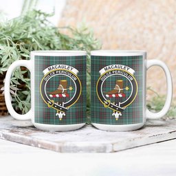 ScosTee Shop Scottish MacAuley of Lewis Modern Crest Tartan Ceramic Mug
