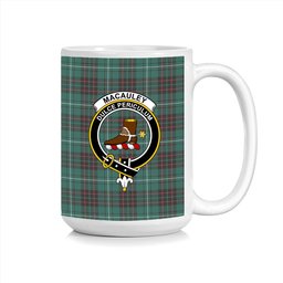 ScosTee Shop Scottish MacAuley of Lewis Modern Crest Tartan Ceramic Mug