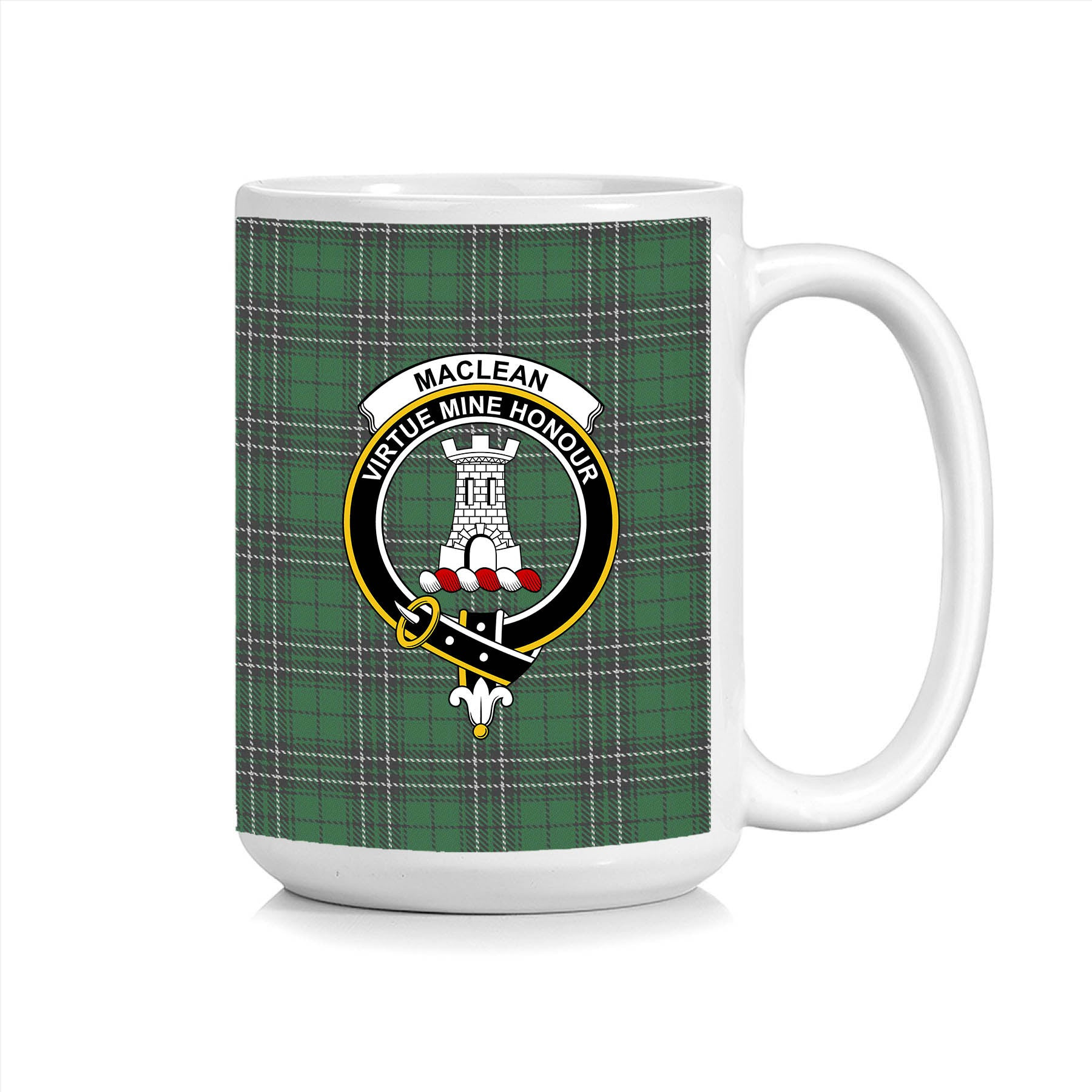 ScosTee Shop Scottish MacLean of Duart Hunting Crest Tartan Ceramic Mug